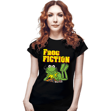 Load image into Gallery viewer, Daily_Deal_Shirts Fitted Shirts, Woman / Small / Black Frog Fiction