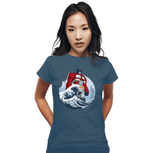 Load image into Gallery viewer, Secret_Shirts Fitted Shirts, Woman / Small / Indigo Blue Optimus Wave