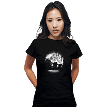 Load image into Gallery viewer, Shirts Fitted Shirts, Woman / Small / Black Moonlight Grass Type