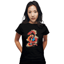Load image into Gallery viewer, Shirts Fitted Shirts, Woman / Small / Black Mulan And The Dragon
