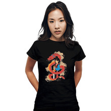 Load image into Gallery viewer, Shirts Fitted Shirts, Woman / Small / Black Mulan And The Dragon