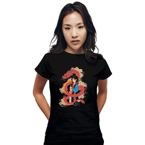 Shirts Fitted Shirts, Woman / Small / Black Mulan And The Dragon