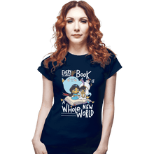 Load image into Gallery viewer, Shirts Fitted Shirts, Woman / Small / Navy Every Book Is a Whole New World