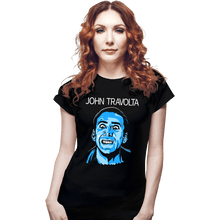 Load image into Gallery viewer, Daily_Deal_Shirts Fitted Shirts, Woman / Small / Black John Travolta