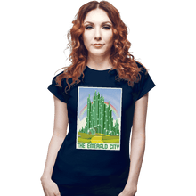 Load image into Gallery viewer, Shirts Fitted Shirts, Woman / Small / Navy Visit The Emerald City