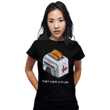 Load image into Gallery viewer, Daily_Deal_Shirts Fitted Shirts, Woman / Small / Black Frakking Toaster