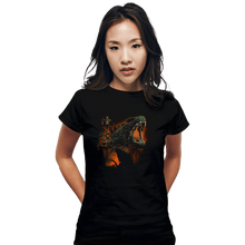 Load image into Gallery viewer, Daily_Deal_Shirts Fitted Shirts, Woman / Small / Black Prehistoric Kaiju