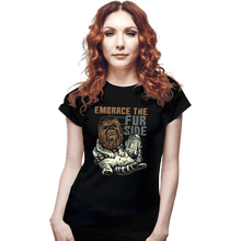 Load image into Gallery viewer, Daily_Deal_Shirts Fitted Shirts, Woman / Small / Black Wookie Cat