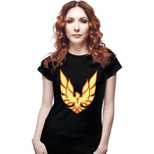 Load image into Gallery viewer, Shirts Fitted Shirts, Woman / Small / Black Dark Phoenix Firebird