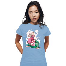 Load image into Gallery viewer, Shirts Fitted Shirts, Woman / Small / Powder Blue Princess Peach