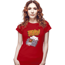 Load image into Gallery viewer, Shirts Fitted Shirts, Woman / Small / Red Doomsday Cat