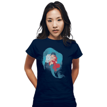 Load image into Gallery viewer, Shirts Fitted Shirts, Woman / Small / Navy Mermaid Kiss