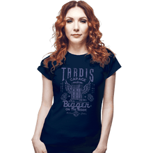 Load image into Gallery viewer, Daily_Deal_Shirts Fitted Shirts, Woman / Small / Navy Tardis Garage