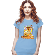 Load image into Gallery viewer, Daily_Deal_Shirts Fitted Shirts, Woman / Small / Powder Blue Anime Bus
