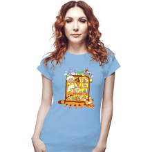 Load image into Gallery viewer, Daily_Deal_Shirts Fitted Shirts, Woman / Small / Powder Blue Anime Bus