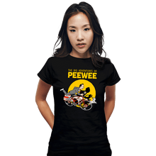 Load image into Gallery viewer, Daily_Deal_Shirts Fitted Shirts, Woman / Small / Black The Big Adventures of Pee Wee
