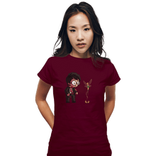 Load image into Gallery viewer, Shirts Fitted Shirts, Woman / Small / Maroon Snitch Wings