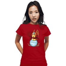 Load image into Gallery viewer, Daily_Deal_Shirts Fitted Shirts, Woman / Small / Red Digi Air Bending