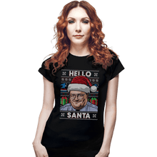 Load image into Gallery viewer, Shirts Fitted Shirts, Woman / Small / Black Hello Santa