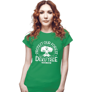 Daily_Deal_Shirts Fitted Shirts, Woman / Small / Irish Green Protect Our Forest