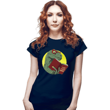 Load image into Gallery viewer, Shirts Fitted Shirts, Woman / Small / Navy Mmmm Clever Girl