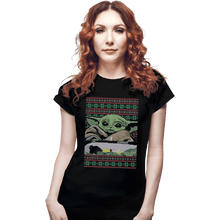 Load image into Gallery viewer, Shirts Fitted Shirts, Woman / Small / Black Baby Yoda Ugly Sweater