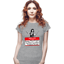 Load image into Gallery viewer, Daily_Deal_Shirts Fitted Shirts, Woman / Small / Sports Grey Inigo Hello