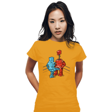 Load image into Gallery viewer, Shirts Fitted Shirts, Woman / Small / White Blue Kick!