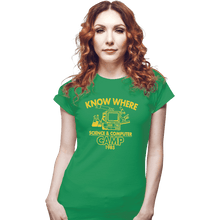 Load image into Gallery viewer, Shirts Fitted Shirts, Woman / Small / Irish Green Know Where Camp