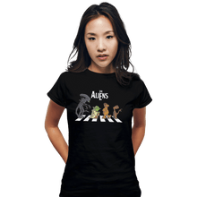 Load image into Gallery viewer, Shirts Fitted Shirts, Woman / Small / Black Aliens On Abbey Road