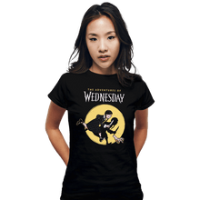 Load image into Gallery viewer, Daily_Deal_Shirts Fitted Shirts, Woman / Small / Black The Adventures Of Wednesday

