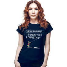 Load image into Gallery viewer, Shirts Fitted Shirts, Woman / Small / Navy Stealing Christmas
