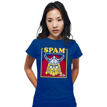 Load image into Gallery viewer, Daily_Deal_Shirts Fitted Shirts, Woman / Small / Royal Blue Spam