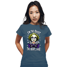 Load image into Gallery viewer, Daily_Deal_Shirts Fitted Shirts, Woman / Small / Indigo Blue I'm The Ghost With The Heart