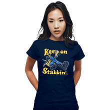 Load image into Gallery viewer, Shirts Fitted Shirts, Woman / Small / Navy Keep On Stabbin'