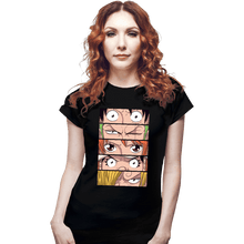 Load image into Gallery viewer, Daily_Deal_Shirts Fitted Shirts, Woman / Small / Black Straw Hat Eyes