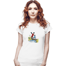 Load image into Gallery viewer, Shirts Fitted Shirts, Woman / Small / White Eggman And Sonic