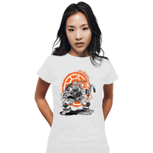 Load image into Gallery viewer, Daily_Deal_Shirts Fitted Shirts, Woman / Small / White Michelangelo Sumi-e