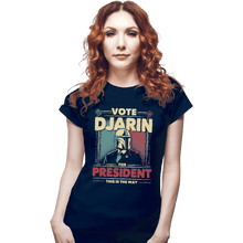 Load image into Gallery viewer, Shirts Fitted Shirts, Woman / Small / Navy Djarin For President