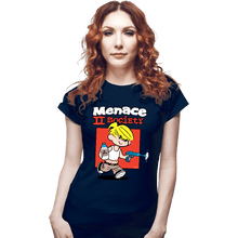 Load image into Gallery viewer, Daily_Deal_Shirts Fitted Shirts, Woman / Small / Navy Menace To Society