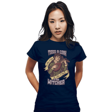 Load image into Gallery viewer, Shirts Fitted Shirts, Woman / Small / Navy Toss A Coin