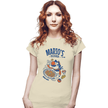 Load image into Gallery viewer, Daily_Deal_Shirts Fitted Shirts, Woman / Small / White Mario's Pizzeria