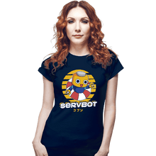 Load image into Gallery viewer, Shirts Fitted Shirts, Woman / Small / Navy Servbot Summer