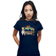 Load image into Gallery viewer, Daily_Deal_Shirts Fitted Shirts, Woman / Small / Navy Dragon Fighter