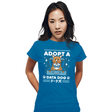 Load image into Gallery viewer, Shirts Fitted Shirts, Woman / Small / Sapphire Adopt A Data Dog