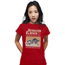 Load image into Gallery viewer, Daily_Deal_Shirts Fitted Shirts, Woman / Small / Red Dungeons And Dinos