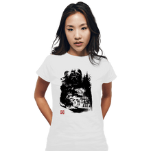 Load image into Gallery viewer, Daily_Deal_Shirts Fitted Shirts, Woman / Small / White Dark Lord In The Snow Planet Sumi-e
