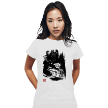 Load image into Gallery viewer, Daily_Deal_Shirts Fitted Shirts, Woman / Small / White Dark Lord In The Snow Planet Sumi-e