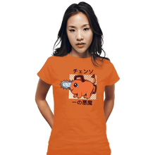 Load image into Gallery viewer, Shirts Fitted Shirts, Woman / Small / Orange Cute Devil Dog Big Size