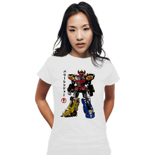 Load image into Gallery viewer, Daily_Deal_Shirts Fitted Shirts, Woman / Small / White Mighty Morphin Megazord Sumi-e